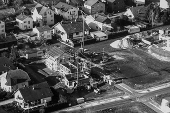 Vue aérienne de Dans le sable à Minfeld dans le département Rhénanie-Palatinat, Allemagne