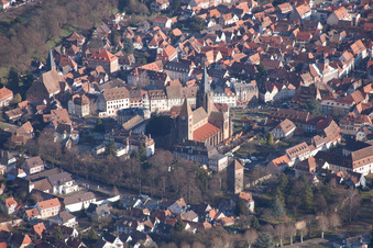 Vue aérienne de Wissembourg dans le département Bas Rhin, France
