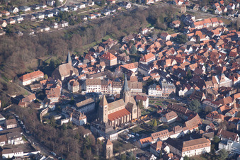 Vue oblique de Wissembourg dans le département Bas Rhin, France