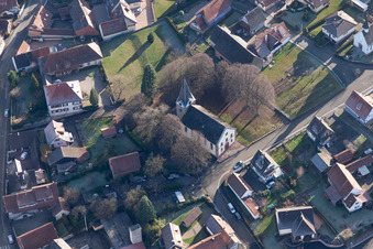 Steinseltz dans le département Bas Rhin, France depuis l'avion