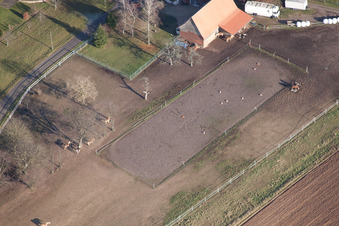Vue oblique de Seebach dans le département Bas Rhin, France