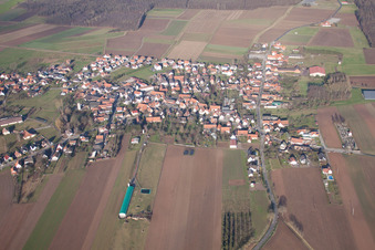 Salmbach dans le département Bas Rhin, France depuis l'avion