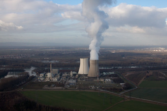 Philippsburg dans le département Bade-Wurtemberg, Allemagne vue du ciel