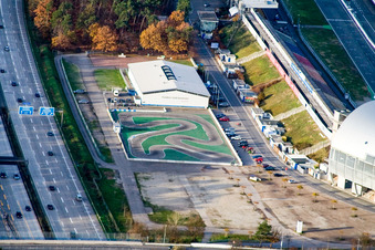 Vue d'oiseau de Hockenheimring, Motodrome à Hockenheim dans le département Bade-Wurtemberg, Allemagne