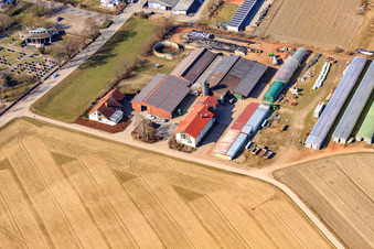 Cour du forgeron à Neupotz dans le département Rhénanie-Palatinat, Allemagne d'en haut