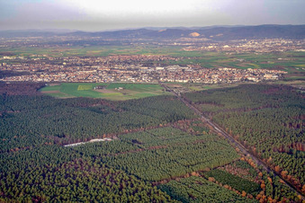 Vue aérienne de Ville du sud à Oftersheim dans le département Bade-Wurtemberg, Allemagne