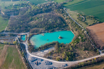 Vue aérienne de Altwiesloch, exploitation à ciel ouvert de calcaire dans la carrière à Wiesloch dans le département Bade-Wurtemberg, Allemagne