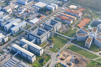 SAP Deutschland SE & Co. KG à Walldorf dans le département Bade-Wurtemberg, Allemagne depuis l'avion