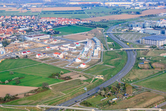 Vue aérienne de Au Hochholzergraben. Au jardin de vignes. à Walldorf dans le département Bade-Wurtemberg, Allemagne