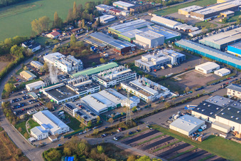 Vue oblique de Zone industrielle LANDAU EAST avec APL Automobil-Prüftechnik Landau GmbH à Landau in der Pfalz dans le département Rhénanie-Palatinat, Allemagne