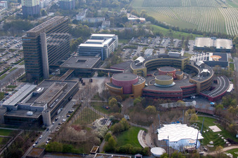 Image drone de ZDF à le quartier Lerchenberg in Mainz dans le département Rhénanie-Palatinat, Allemagne