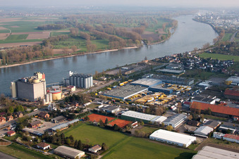 Quartier Rheindürkheim in Worms dans le département Rhénanie-Palatinat, Allemagne vue du ciel