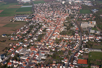Vue oblique de Quartier Horchheim in Worms dans le département Rhénanie-Palatinat, Allemagne