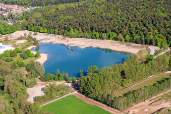 Vue aérienne de Plage Rülzheim à Rülzheim dans le département Rhénanie-Palatinat, Allemagne
