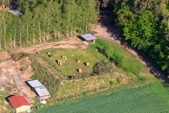 Vue aérienne de Terrain du club de tir à l'arc Schnoogejächer Rülzheim à Rülzheim dans le département Rhénanie-Palatinat, Allemagne