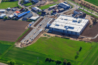 Vue oblique de Nouveau bâtiment DBK David + Baader GmbH à Rülzheim dans le département Rhénanie-Palatinat, Allemagne