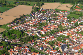 Vue aérienne de Leitmarstr à Leimersheim dans le département Rhénanie-Palatinat, Allemagne