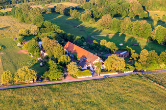 Vue aérienne de Ferme de réinstallation à Billigheim-Ingenheim dans le département Rhénanie-Palatinat, Allemagne