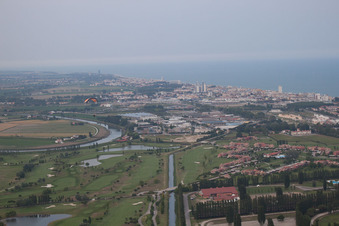 Vue oblique de Lido di Jesolo dans le département Metropolitanstadt Venedig, Italie