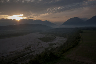 TagliamentO à Solimbergo dans le département Frioul-Vénétie Julienne, Italie d'en haut