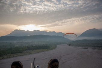 Vue oblique de Cavasso Nuovo dans le département Pordenone, Italie