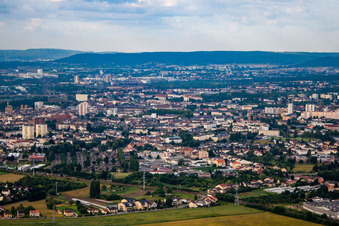 Vue oblique de Thionville dans le département Moselle, France