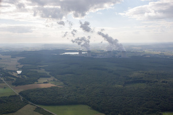 Vue aérienne de Noyau central à Cattenom dans le département Moselle, France