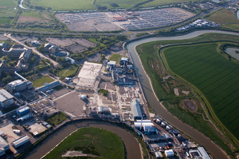 Great Stonar dans le département Angleterre, Grande Bretagne depuis l'avion