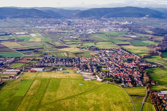 Vue aérienne de Vue sur le village à le quartier Lachen in Neustadt an der Weinstraße dans le département Rhénanie-Palatinat, Allemagne