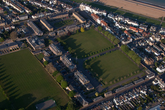 Vue aérienne de Walmer dans le département Angleterre, Grande Bretagne