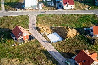 Vue aérienne de Nouvelle zone de développement NE, Im Unterfeld à le quartier Schaidt in Wörth am Rhein dans le département Rhénanie-Palatinat, Allemagne