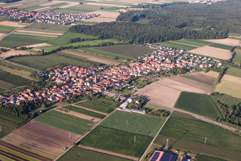 Photographie aérienne de Du sud-ouest à Erlenbach bei Kandel dans le département Rhénanie-Palatinat, Allemagne