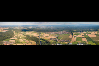Vue aérienne de Panorama de la ville vue du nord à Kandel dans le département Rhénanie-Palatinat, Allemagne