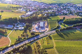 Vue d'oiseau de Centrale géothermique de Pfalzwerke geofuture GmbH à Insheim sur l'A65 à Insheim dans le département Rhénanie-Palatinat, Allemagne