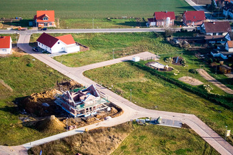 Nouvelle zone de développement NO à le quartier Schaidt in Wörth am Rhein dans le département Rhénanie-Palatinat, Allemagne d'en haut