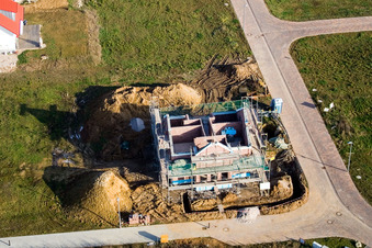 Nouvelle zone de développement NO à le quartier Schaidt in Wörth am Rhein dans le département Rhénanie-Palatinat, Allemagne hors des airs