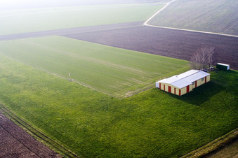 Vue aérienne de Aérodrome UL à Seebach dans le département Bas Rhin, France