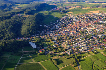 Vue de la ville depuis le sud à Bad Bergzabern dans le département Rhénanie-Palatinat, Allemagne vue d'en haut