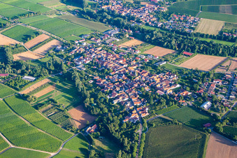 Quartier Heuchelheim in Heuchelheim-Klingen dans le département Rhénanie-Palatinat, Allemagne du point de vue du drone