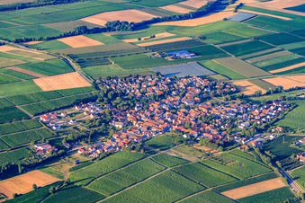 Vue aérienne de Vue d'ensemble du village depuis le sud-ouest à Impflingen dans le département Rhénanie-Palatinat, Allemagne