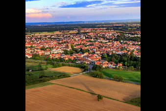 Photographie aérienne de Vue de la ville depuis le nord-ouest à Rülzheim dans le département Rhénanie-Palatinat, Allemagne