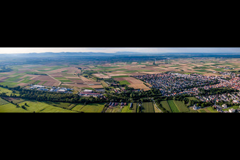 Vue oblique de Perspective panoramique (Palatinat) à Herxheim bei Landau dans le département Rhénanie-Palatinat, Allemagne