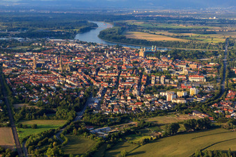 Photographie aérienne de Vue d'ensemble de la ville vers le Rhin depuis le sud-ouest à Speyer dans le département Rhénanie-Palatinat, Allemagne