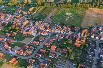 Vue aérienne de Chemin du cimetière à Herxheimweyher dans le département Rhénanie-Palatinat, Allemagne