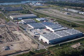 Enregistrement par drone de Zone industrielle d'Oberwald à Wörth am Rhein dans le département Rhénanie-Palatinat, Allemagne