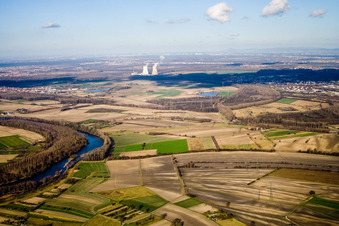 Vue aérienne de Du sud à Philippsburg dans le département Bade-Wurtemberg, Allemagne