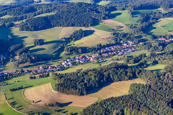 Vue aérienne de Du sud-ouest à le quartier Löhrbach in Birkenau dans le département Hesse, Allemagne