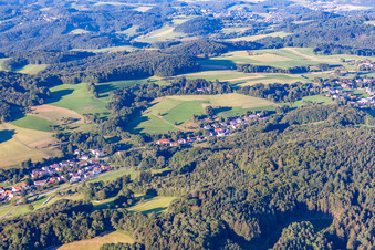 Vue aérienne de Du sud-ouest à le quartier Löhrbach in Birkenau dans le département Hesse, Allemagne
