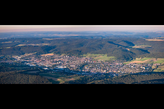 Vue aérienne de Erbach à Michelstadt dans le département Hesse, Allemagne