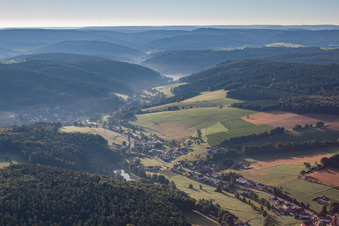 Vue oblique de Quartier Hüttenthal in Mossautal dans le département Hesse, Allemagne